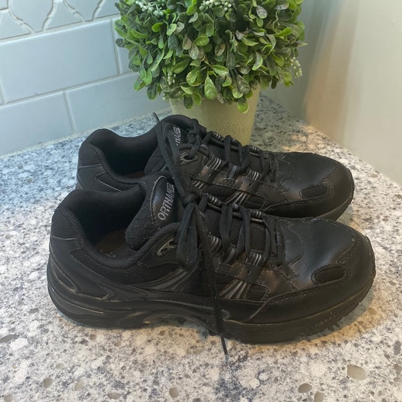 orthaheel Shoes Orthaheel Walker Black Leather Athletic Shoes